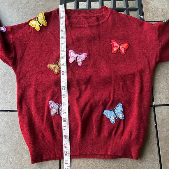 Vintage red butterfly sweater - Picture 3 of 7